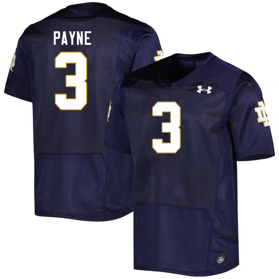 Men #3 Gi'Bran Payne Notre Dame Fighting Irish College Football Jerseys Stitched Sale-Navy